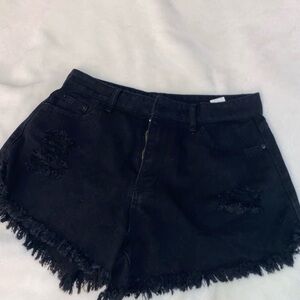 Black jeans shorts